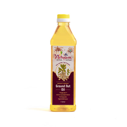 Nityam Cold Pressed Ground Nut Oil 1l Bottle