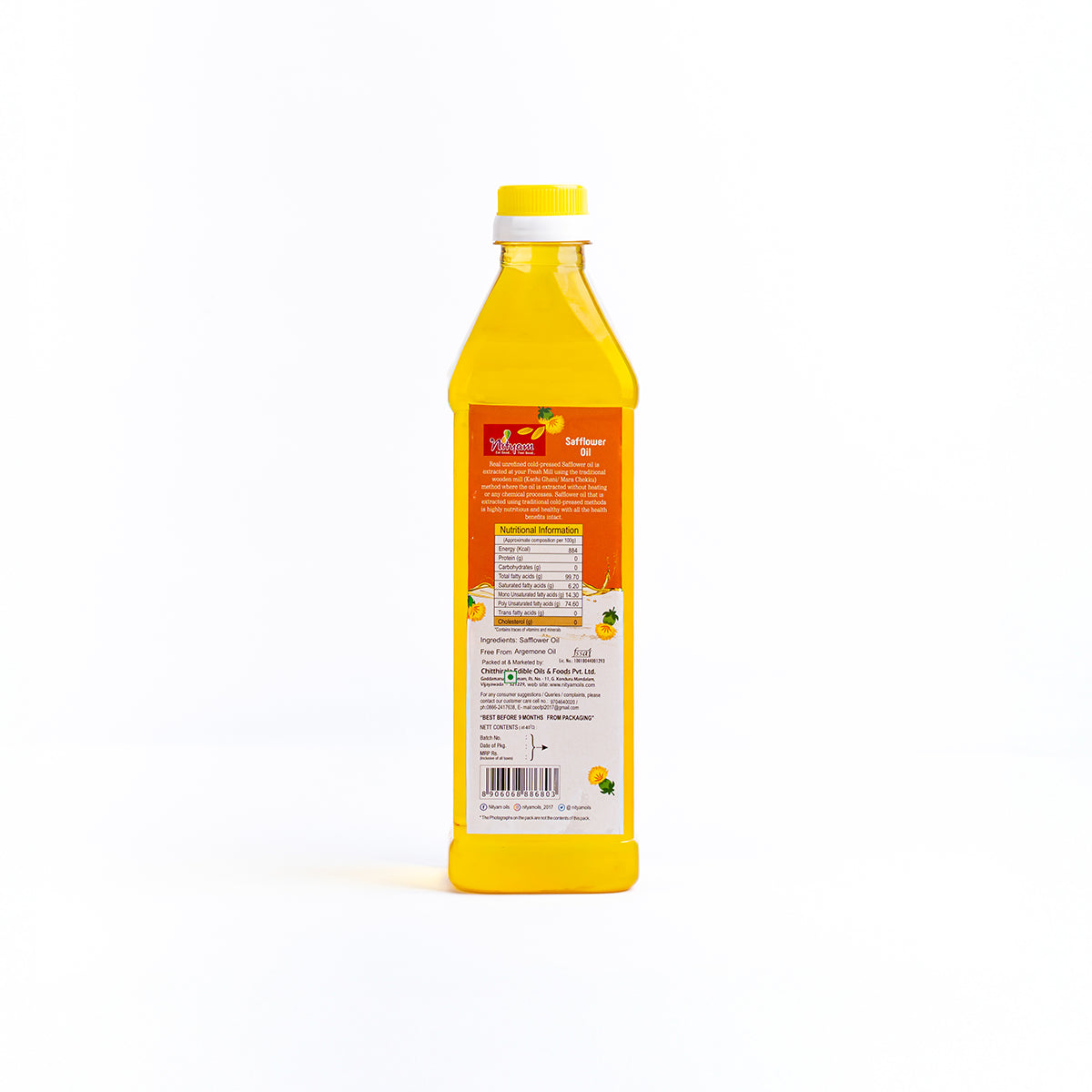 Nityam Cold Pressed Safflower Oil 1l Bottle