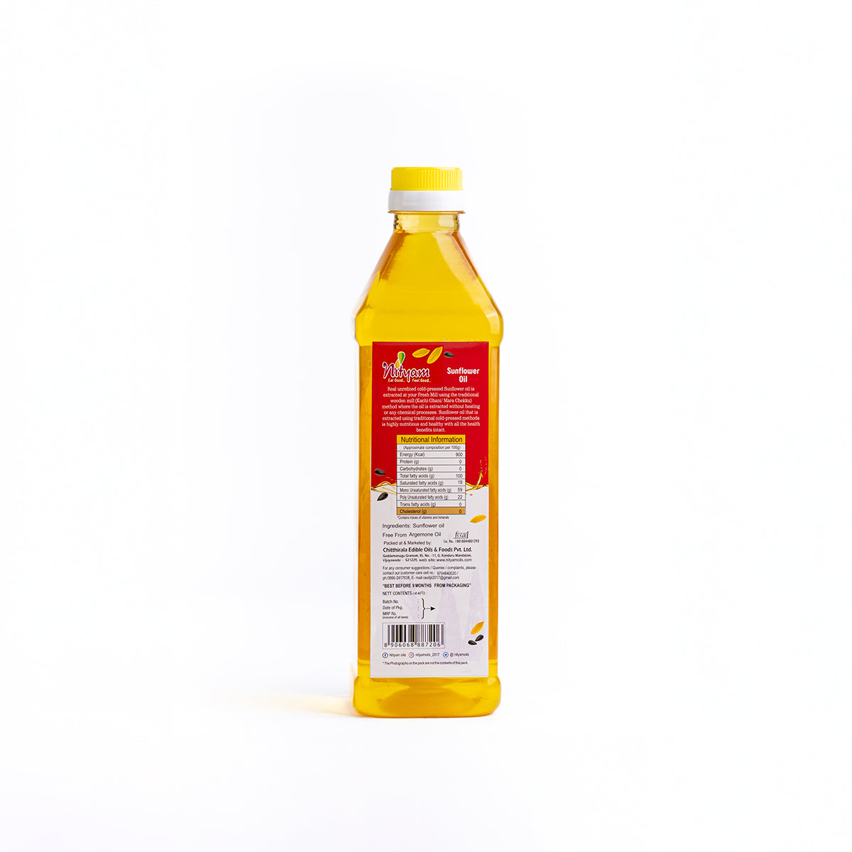 Nityam Cold Pressed Sunflower Oil 1l Bottle